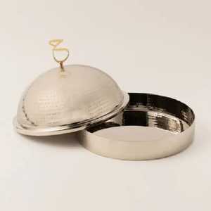 Elegant Floral Laser Engraved Stainless Steel Casserole Double Wall Insulated Hot Pot Roti Chapati Box Food Serving <b>Warmer</b> - Product Image 5