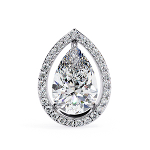 Pear Cut Moissanite Halo Stud <b>Earrings</b> 8.50×5.50mm Center with 1.00mm 54 Side Stones VVS Moissanite Diamond <b>Earrings</b> 925 Silver - Product Image 4