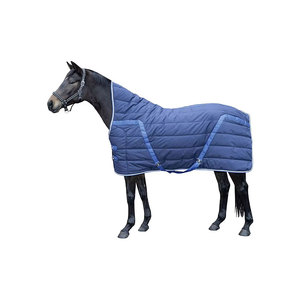 Horse <b>Rug</b> Navy Blue With Gray Panels Nylon Material All Weather Protection - Product Image 3