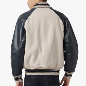 Nouvelle Arrivée 2026 Blouson Teddy Homme en Cuir PU Col Rabattu Fermeture Boutonnée Décontracté pour l'Automne Imprimé Logo Avant Couleur Unie - Product Image 5