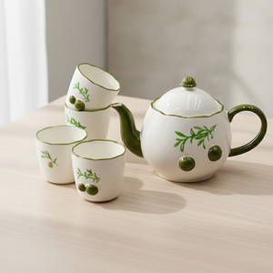 Premium Quality 3460983SETD-1.0 NEW <b>BONE</b> <b>CHINA</b> <b>TEA</b> POT <b>SET</b> W/4CUP - Product Image 4