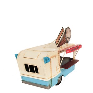 รถพ่วงขายไอศกรีมโลหะทำมือสไตล์วินเทจ ปี 1966 รุ่นรถขายอาหารย้อนยุค ของตกแต่ง ขนาด 24.13x19.05x19.7 ซม. - Product Image 2