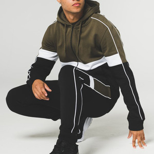 Custom Mens Color <b>Hoodie</b> and Pants Tracksuit Polyester Cotton Casual Sportswear Set with Drawstring - Product Image 3