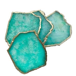 Ensemble de 4 sous-verres en résine et agate de luxe parfaits pour la décoration intérieure et les cadeaux Résine multicolore Prix de gros - Product Image 4