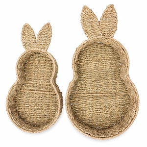 Natural seagrass storage baskets straw sea grass fruit basket for kitchen organizer easter decoration - Product Image 1