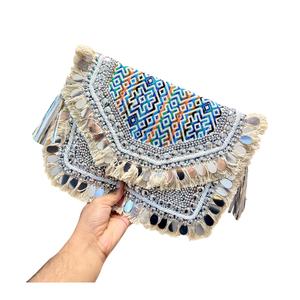 Sac à main perlé tendance pour femme 2026, style bohème, avec fermeture ouverte et décorations à sequins, idéal pour l'exportation - Product Image 1