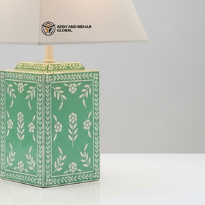 Handcrafted Bone Inlay <b>Table</b> <b>Lantern</b> with Floral Pattern Luxury Bedside Light Traditional Indian Art Decorative Desk <b>Lamp</b> - Product Image 6