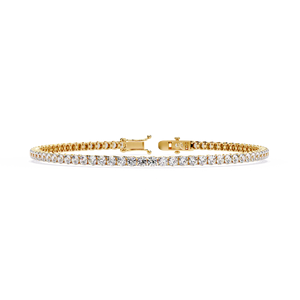 Classic Round Diamond CVD HPHT Lab Grown Diamond 14k <b>Solid</b> <b>Gold</b> Round Brilliant Cut Tennis Bracelet Fine Jewelry Women - Product Image 3
