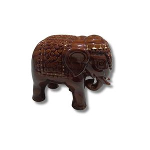 Escultura de elefante de madera hecha a mano, figura decorativa contemporánea para mesa, arte decorativo para el hogar, oficina, sala de estar - Product Image 3