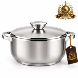 Cazuela de Acero Inoxidable de Lujo con Aislamiento Térmico, Exterior con Aspecto de Madera, Asas con Detalles en Dorado, Recipiente para Mantener la Comida Caliente - Product Image 6