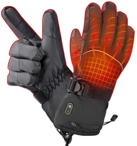 Gants chauffants électriques double face en cuir de vachette noir, mitaines chauffantes pour l'hiver, gants à batterie réglables pour rester au chaud - Product Image 4