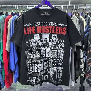 เสื้อยืดสตรีทแวร์สีขาวสำหรับผู้ชายแบบสั่งทำพิเศษ แขนสั้น พิมพ์ลาย คอกลม ทรงปกติ ผ้าเจอร์ซีย์คอตตอน 100% - Product Image 5