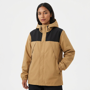 Men's Hooded <b>Waterproof</b> <b>Canvas</b> Bomber Jacket Formal Color Blocking Design Autumn Outdoor Wear Quick Dry Breathable Polyester - Product Image 3