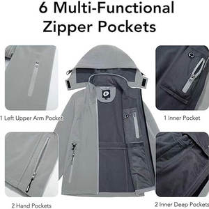 Chaqueta Softshell Ligera para Mujer, Forrada de Polar, Cortavientos, Resistente al Agua, con Capucha, para Correr y Golf - Product Image 6