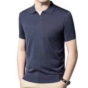 Suéter personalizado para hombre, camisa polo de manga corta, jersey de punto de media manga, suéteres, pullovers con botones, para primavera y otoño - Product Image 5