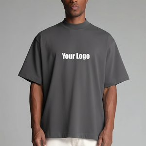 T-shirts oversize streetwear pour hommes, tendance du moment, 100% coton, logo imprimé DTF personnalisé, style hip hop, respirant, séchage rapide - Product Image 1