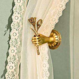 Handmade Brass Curtain <b>Tieback</b> Holder Decorative Window Curtain Holdback Wall Mounted Luxury Home Hotel Hardware - Product Image 5