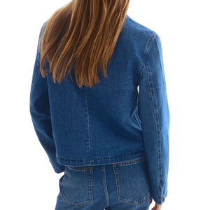 Veste en jean décontractée pour femme à manches longues, boutonnée, coupe classique, légère, pour le printemps, l'automne, le streetwear et le quotidien - Product Image 2