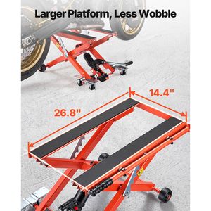 Sollevatore Idraulico a Forbice Portatile da 1100 Libbre con 6 Ruote, Altezza 4.72-15.15 Pollici, Cavalletto Sollevatore per Moto - Product Image 4