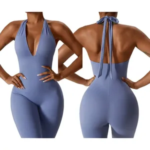 Combinaisons confortables et respirantes pour femmes, col en V, usage quotidien, combinaison extensible, fabrication sur mesure, OEM, ODM, qualité d'exportation - Product Image 4