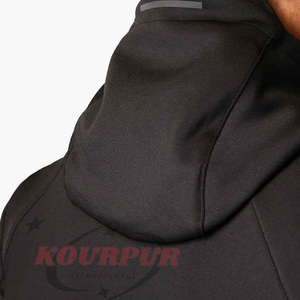 <b>Black</b> Hooded Jacket Regular Fit Zipper Casual Autumn Wear Hoodie For <b>Men</b> In Reasonable Price - Product Image 5