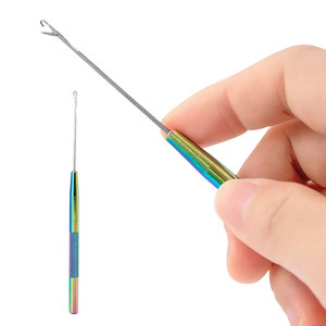 Professional Hair Extension Pulling Hook <b>Needle</b> with Replaceable Hook Pins for Micro Ring <b>Beads</b> Nano Ring Hair Extensions Tool - Product Image 6