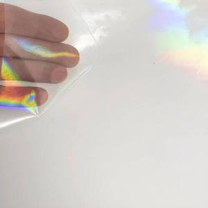 Film vinyle holographique transparent autocollant en vrac, feuille décorative holographique arc-en-ciel pour emballage artisanal - Product Image 3