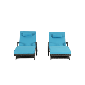 Juego de sillones reclinables de 150 grados para exteriores, tumbona larga de mimbre con 2 cojines para playa, piscina, jardín, césped, tomar el sol - Product Image 5