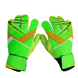 Gants de gardien de but de football antidérapants de haute qualité, en PU, à doigts complets, unisexes, beige, bleu, noir, avec manchette - Product Image 4