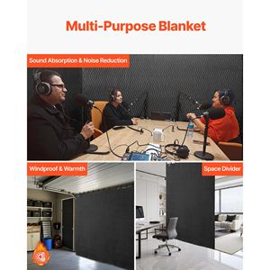 2 pz. Tappeti Fonoassorbenti da Studio con Occhielli 96x80, Pannelli Acustici, Tende Fonoassorbenti, Tappeti con Occhielli per un Migliore Suono - Product Image 5