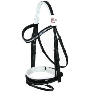 Corona de cuero de caballo acolchada suave de alta calidad, tocado de brida y banda para la nariz Flash, productos premium para caballos - Product Image 2