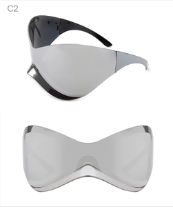 2025 Oversized Futuristic Y2k Shield <b>Sun</b> Glasses for Men Women Wrap Around Fashion Superhero Chic Mask Sunglasses <b>Shades</b> - Product Image 1