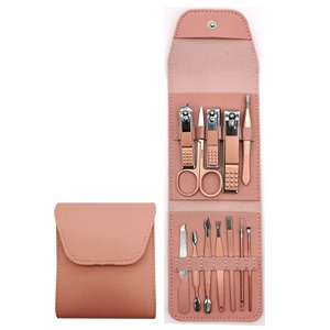 Ensemble de 7/12/16 pièces en acier inoxydable pour manucure et pédicure, comprenant coupe-ongles, cure-oreilles, ciseaux à ongles, finition or rose, pour ongles des pieds - Product Image 2