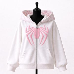 Sudadera con Capucha Unisex de Felpa de Mezcla de Algodón de 350g, Fabricada en India, con Diseño de Red de Araña y Estampado Personalizado, Lavado Ácido, Ecológica, de Fabricante OEM - Product Image 1