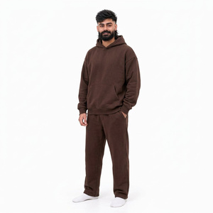 Survêtement à capuche vert menthe pour homme, manches longues, couleur unie, coton, vêtements décontractés, poches kangourou, coupe régulière, automne - Product Image 6