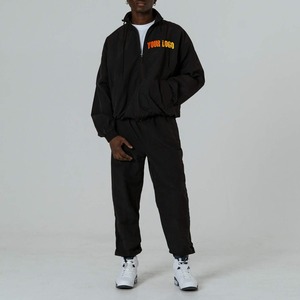 Men's <b>Zip</b> <b>Up</b> Nylon Windbreaker Tracksuit Waterproof Baggy Rain Suit Lightweight Sportswear Set - Product Image 6