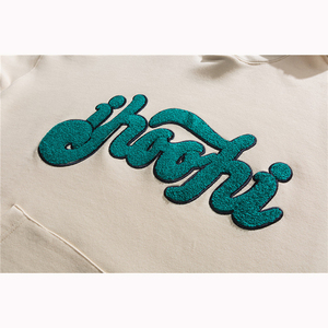 Sweat à capuche personnalisé en molleton chenille brodé, manches longues, 100 % coton, avec logo personnalisé, en chenille épaisse - Product Image 3