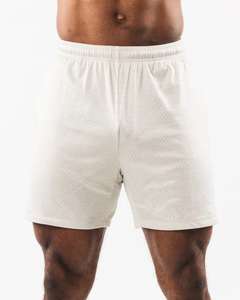 Mens Solid <b>White</b> Athletic Casual <b>Gym</b> Training Running Breathable Quick Dry Elastic Waist 100% Polyester Sports <b>Shorts</b> - Product Image 2
