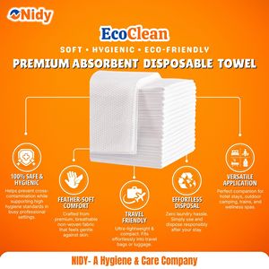 ผ้าเช็ดทำความสะอาดแบบใช้แล้วทิ้ง Nidy EcoClean Premium ขนาด 20x20 ซม. นุ่ม สะอาด ปราศจากขุย ผลิตจากวัสดุ PP กันน้ำ ระบายอากาศได้ดี - Product Image 4