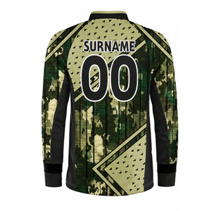 Camiseta de Fútbol Sublimada con Camuflaje de Manga Larga Personalizada para Hombre, Cuello Alto, Uniforme Deportivo Transpirable de Poliéster - Product Image 3