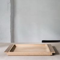 Grand plateau de service en bois irrégulier, durable et poli, avec poignées latérales, plateau de service multifonctionnel pour boissons, apéritifs, dîners