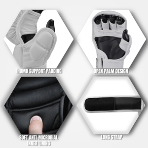 Wholesale Genuine Cowhide Leather MMA Fight Gloves Touchscreen Compatible Lightweight Breathable Open Finger Grappling Sparring - Product Image 5