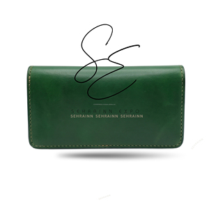 Portefeuille long élégant en cuir vert gaufré avec pochettes pour cartes et espèces, organisateur personnalisé, style cowgirl et gypsy, portefeuille fin - Product Image 4