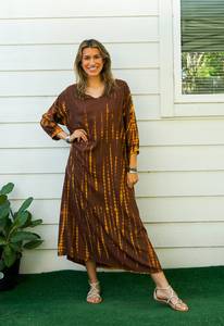 Vestido Maxi Holgado Moderno y Sencillo de Marca Privada OEM, Diseño Sólido, Elegante, Transpirable, Manga Larga, para Vacaciones, Exportador Indio - Product Image 3