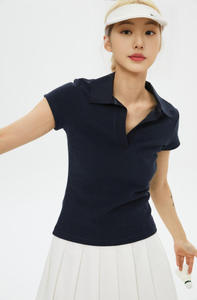 Polo de Jersey Elástico Ligero de Calidad Superior con Servicio OEM para Mujer - Product Image 5