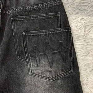 Jean en denim délavé pour homme, style vintage, streetwear, coupe décontractée, effet usé, bas de tenue décontracté et tendance - Product Image 3
