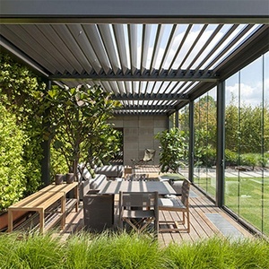Pergola Autoportante <span class=keywords><strong>in</strong></span> Alluminio con Tetto a Lamelle e <span class=keywords><strong>Copertura</strong></span> <span class=keywords><strong>in</strong></span> <span class=keywords><strong>Policarbonato</strong></span> per Giardino - Product Image 2
