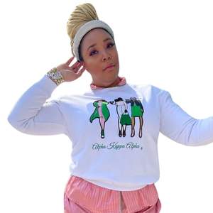 Sweat-shirt AKA MFV Sister Sister pour femme, col rond, coton premium, décontracté, élégant, confortable - Product Image 1