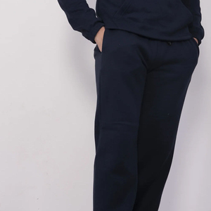 เสื้อสเวตเชิ้ตมีฮู้ดสีกรมท่าสำหรับผู้ชาย ทรงปกติ ความยาวเต็มตัว ผ้าฝ้าย 100% สีพื้น สวมใส่สบายๆ ในฤดูใบไม้ร่วง มีกระเป๋าข้าง เอวยางยืด - Product Image 4