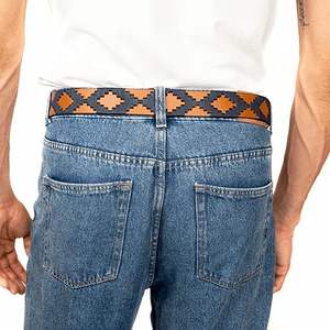 Ceinture en cuir véritable best-seller, ceinture élastique perlée de style argentin pour hommes, design personnalisé, prix de gros - Product Image 2